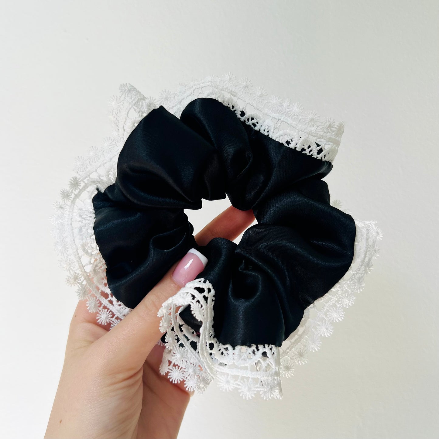 Noir Lace Edge Scrunchie